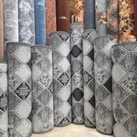 فروش گلیم ماشینی طرح سنتی نقره ای ذغالی