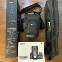 دوربین حرفهای Canon 250D با تمام لوازم و امکانات