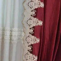 پرده مخمل حاشیه گلدوزی