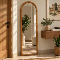 آینه سر هلال چوبی کد WA51160