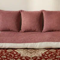 پشتی سنتی مخمل با کناره یا تشک سنتی پذیرایی مهمان