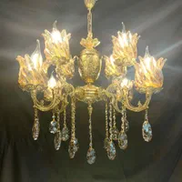 لوستر برنجی هشت شعله