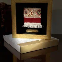 قاب فرش متبرک حرم امام رضا(ع) طرح ریشه|تابلو فرش|تهران, نیلوفر|دیوار