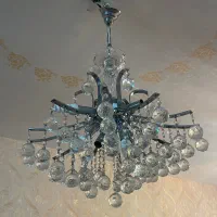 لوستر استیل با توپی‌های شیشه ای