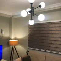 لوستر اویز مدل مدرن حبابی طرح مولکولی