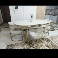 میز نهار خوری فلزی رنگ ثابت