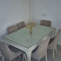 میز ناهارخوری ۶ نفره شیک با شیشه ۱۰ میل ضخیم/ سالم|میز و صندلی غذاخوری|تهران, نارمک جنوبی|دیوار