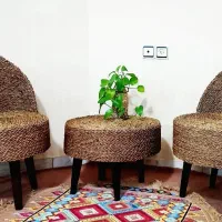 میز صندلی حصیری