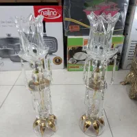 شمعدون تمام کریستال جفت بالاله وآویز