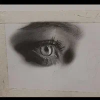 نقاشی چهره سیاه قلم و رنگی|تابلو، نقاشی، عکس|کرمان, |دیوار