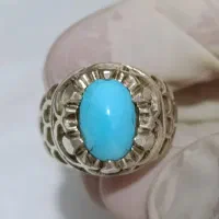 انگشتر نقره فیروزه نیشابور عجمی دامله صاف