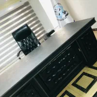 میز مدیریت ۲متر چوب و چرم به همراه ال ۴کشو