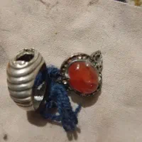 دوعدکمه قدیمی یک گردنبندوانگشترنقره|کلکسیون اشیاء عتیقه|شهرآباد, |دیوار