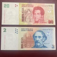 اسکناس ۲ و ۲۰ پزوس کشور ارژانتین عتیقه