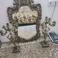 خرید و فروش آینه شمعدان برنجی فرسوده خراب ب ق بالا