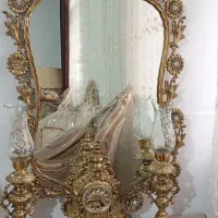 ایینه شمعدان برنز