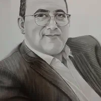 طراحی چهره سیاه قلم