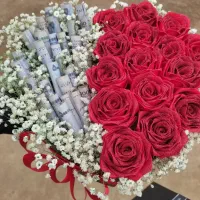 گل روبانی باکس گل لوازم آرایشی|گل مصنوعی|ساوه, |دیوار