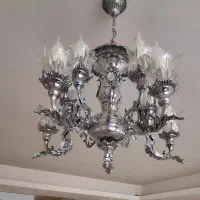 لوستر ۱۰ شعله کاملا برنج