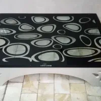 میز چوبی و شیشه ای با 3عسلی