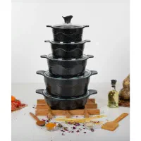 قابلمه و تابه ۱۰ پارچه گرانیتی چدنی دالغا ترکیه|ظروف پختوپز|تبریز, |دیوار