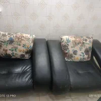 مبل چرم مشکی|مبلمان خانگی و میز عسلی|نیشابور, هفده شهریور|دیوار