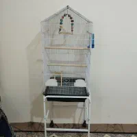 قفس با پایه و لوازم