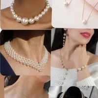 انواع اکسسوری گردنبند مروارید گوشواره نگینی