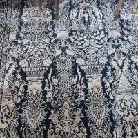 دوتخته فرش 9متری رنگ طلایی ذغال سنگی محتشم کاشان