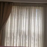 پرده تور کتان پلیسه