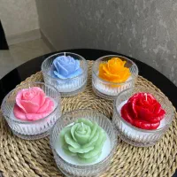 شمع شیشه ای رز|صنایع دستی و سایر لوازم تزئینی|تهران, مهرآباد جنوبی|دیوار