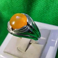 انگشتر نقره یمن پرتقالی طبیعی