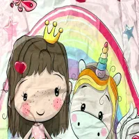 سرویس روتختی زیبا ی دخترانه همراه با پرده ست