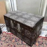 صندوق صندوقچه گنجه چوبی روسی قدیمی عتیقه سالم|کلکسیون اشیاء عتیقه|اصفهان, شیخ اشراق|دیوار