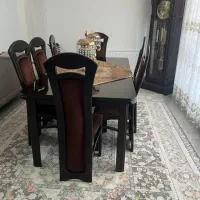 میز و صندلی نهار خوری چوبی ۸نفره|میز و صندلی غذاخوری|دوگنبدان, |دیوار
