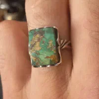 انگشتر فیروزه با رکاب نقره|جواهرات|ایلام, |دیوار