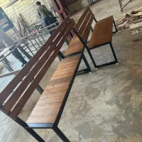 نیمکت چوب و فلز|صندلی و نیمکت|یزد, |دیوار