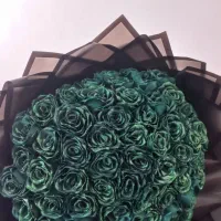 دسته گل ساتنی بزرگ سبز