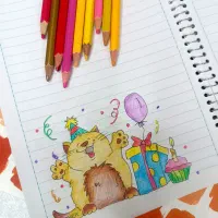 دفتر نقاشی شده آماده کادر دار