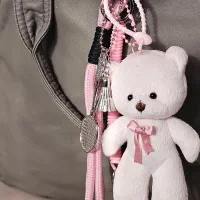 چارم بگ (آویز ماشین و کیف و کوله و غیره) خرس صورتی