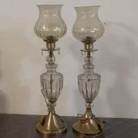 شمعدان لاله شیشه ای پایه فلزی