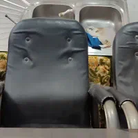 ست 3عدد صندلی اداری چرم با میز شیشه ای