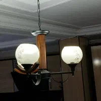 دوعدد لوستر چوبی