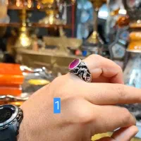 انگشتر نقره با سنگ یاقوت افریقا