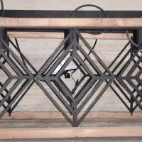 لوستر ۳ شاخه فانتزی چوب و فلز