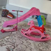 سرسره و اسب ریلکسی و اسکوتر|اسباب‌بازی بچه|ایلام, |دیوار