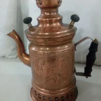 کتری زغالی  مسی قلم زنی سنگین وزن و قدیمی