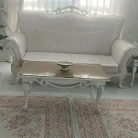 مبلمان هفت نفره با روکش و میز وسط و دو عسلی