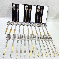 قاشق چنگال استیل طلایی