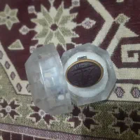 انگشتر خطی وکله قندی عقیق سفید